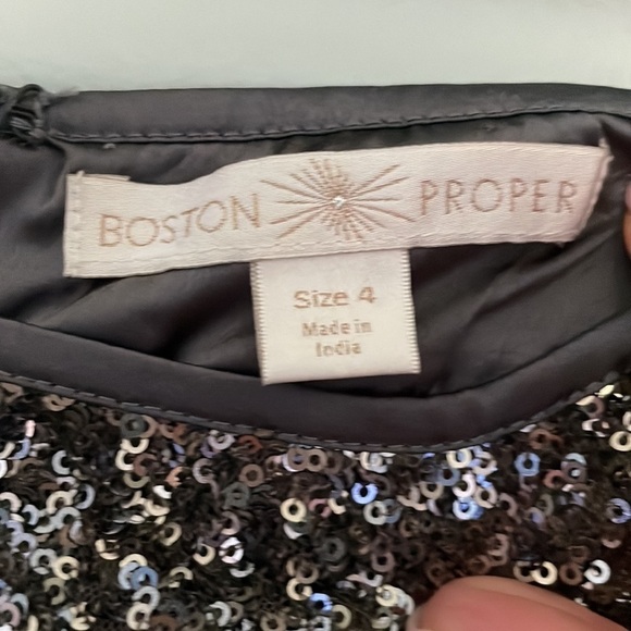 BOSTON PROPER gray sequin skirt, size 4 - Picture 5 of 8